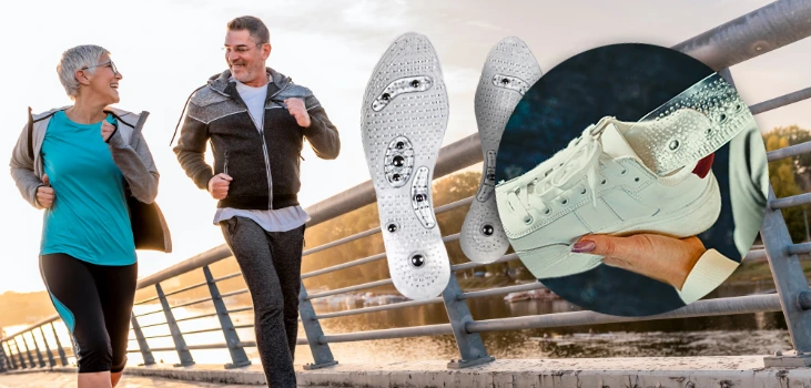 middle-aged couple running relaxed thanks to PureInsole